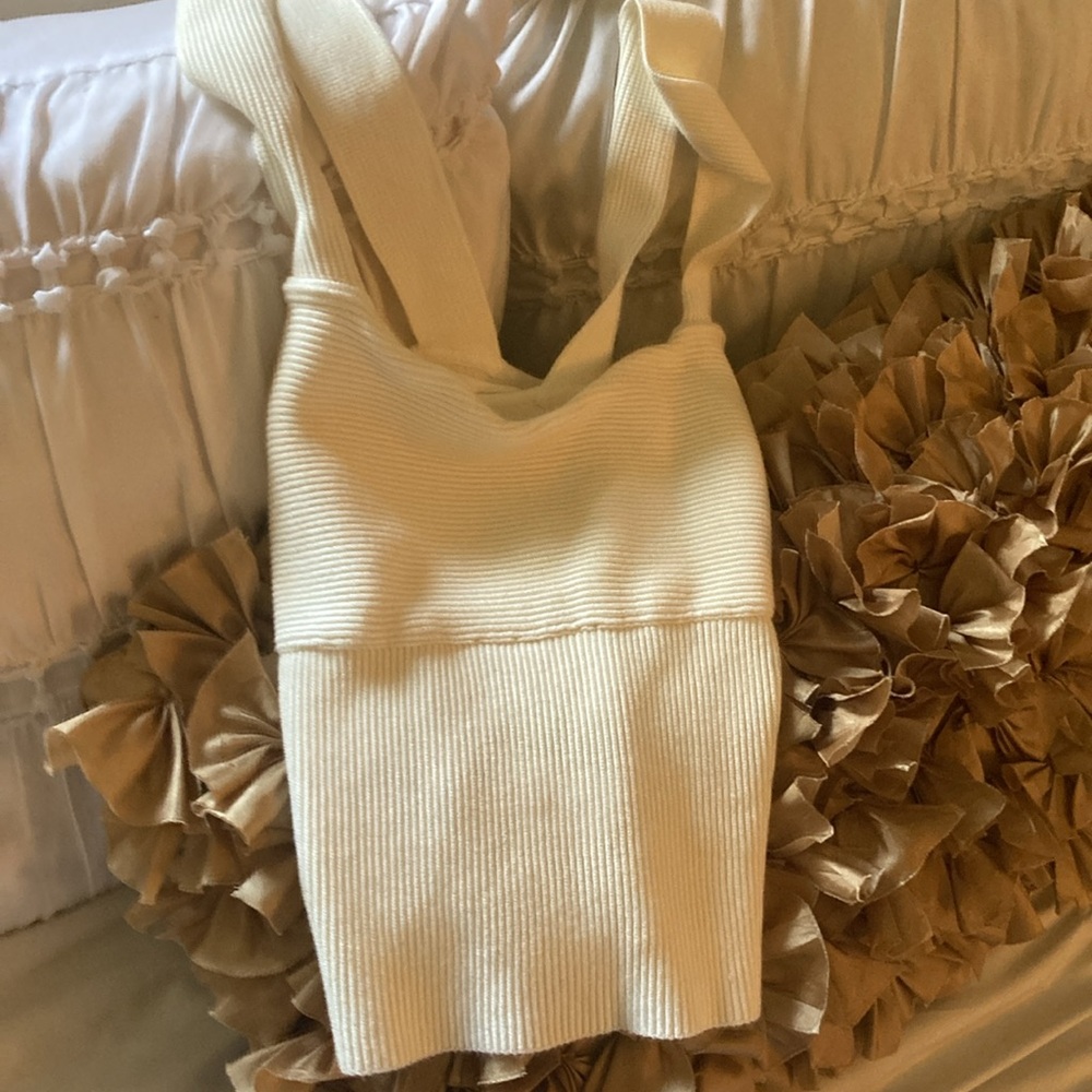 Abercrombie and fitch knit sweater crop top -
cross back tank. Size Large